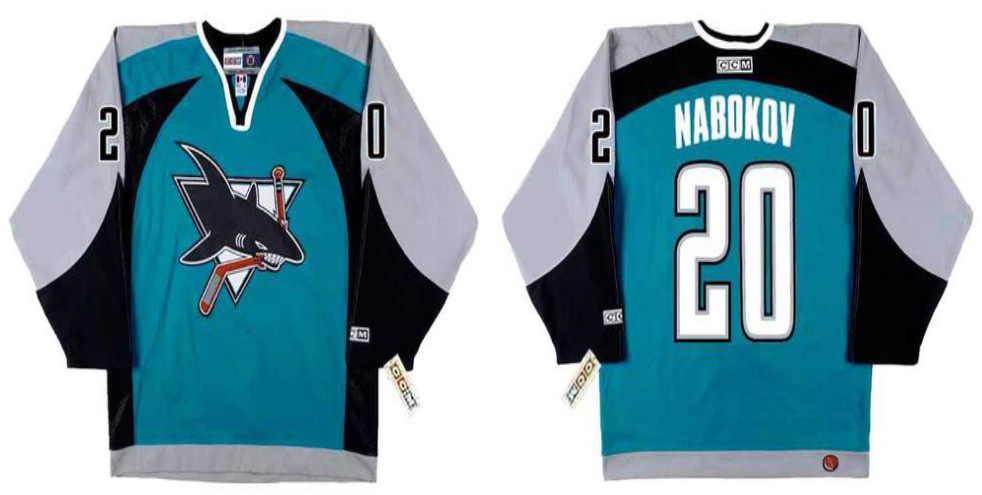 2019 Men San Jose Sharks #20 Nabokov blue CCM NHL jersey 